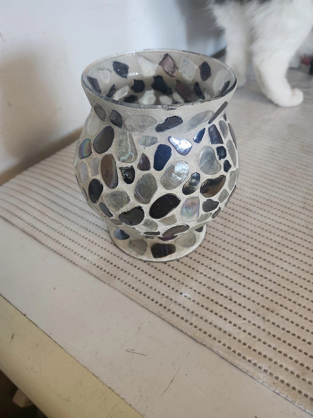 Mosaic glass candle holder - photo 2