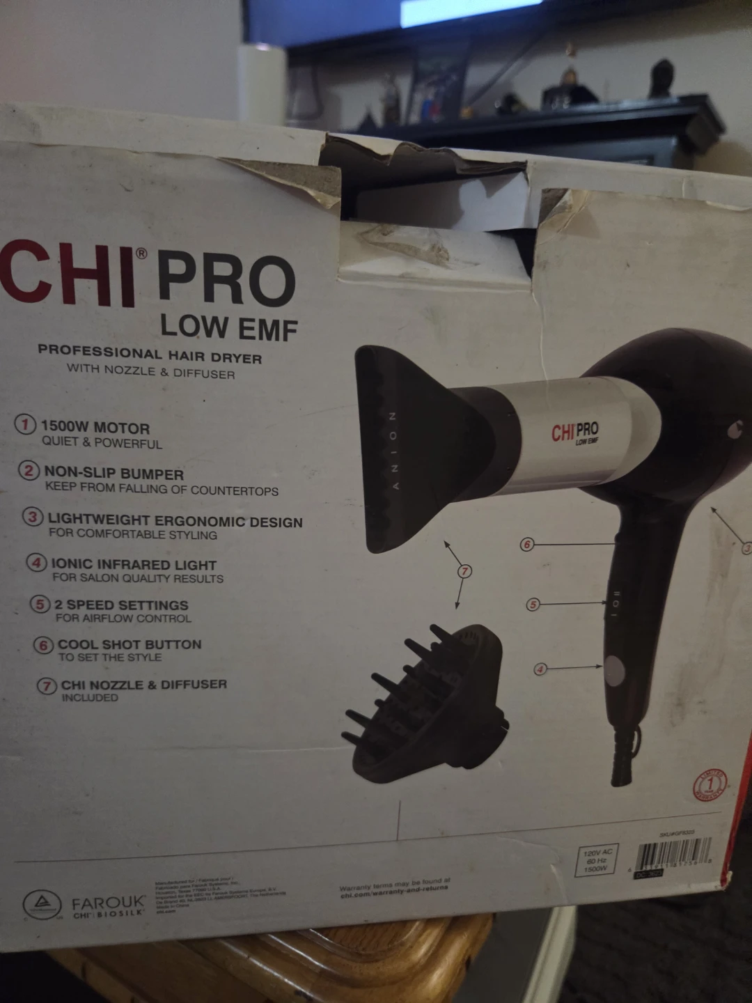 CHI Pro Low EMF Professional Hair Dryer - photo 2