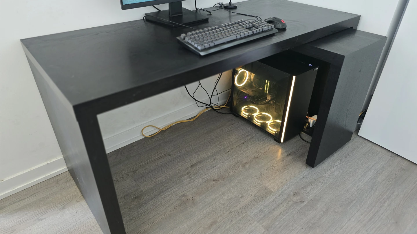 IKEA MALM Desk with Pull-Out Panel (Black-Brown) - photo 4