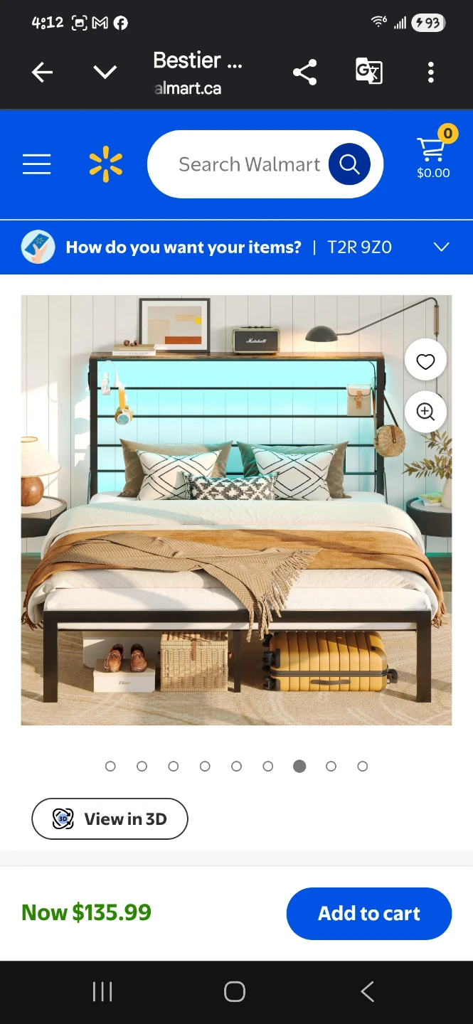 Bestier Queen Size Bed Frame with LED Headboard