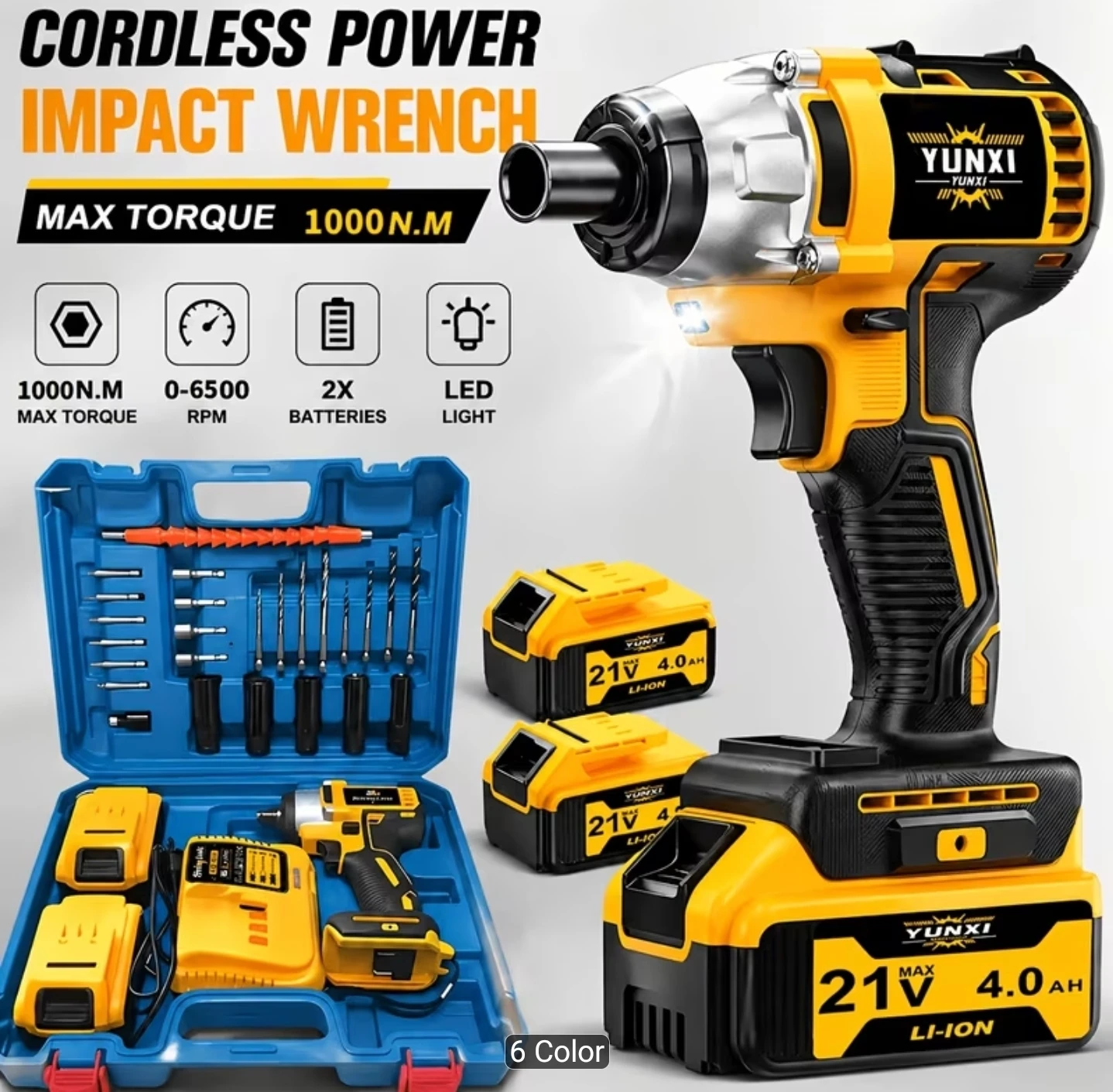 YUNXI Cordless Impact Wrench Set