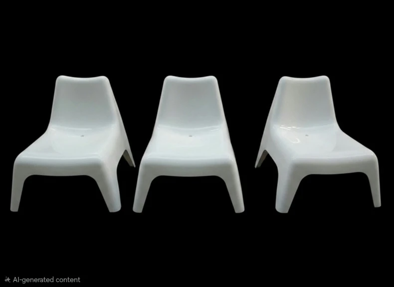 IKEA Vago Set of 3 White Outdoor Lounge Chairs