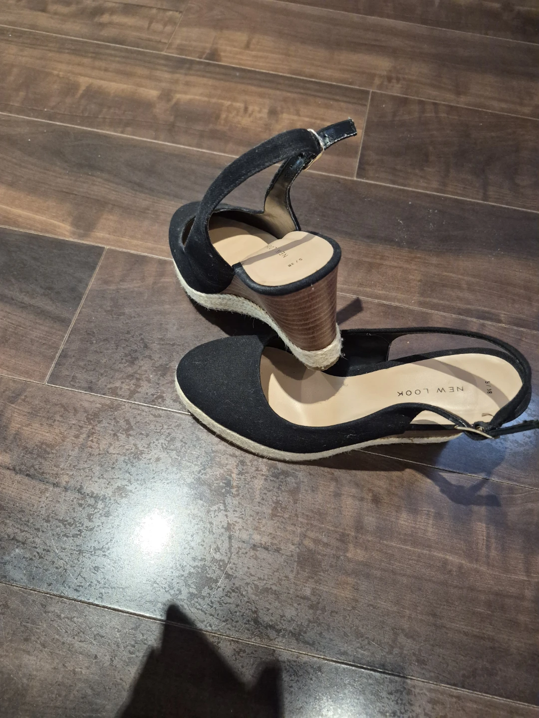 New Look Black Espadrille Wedges