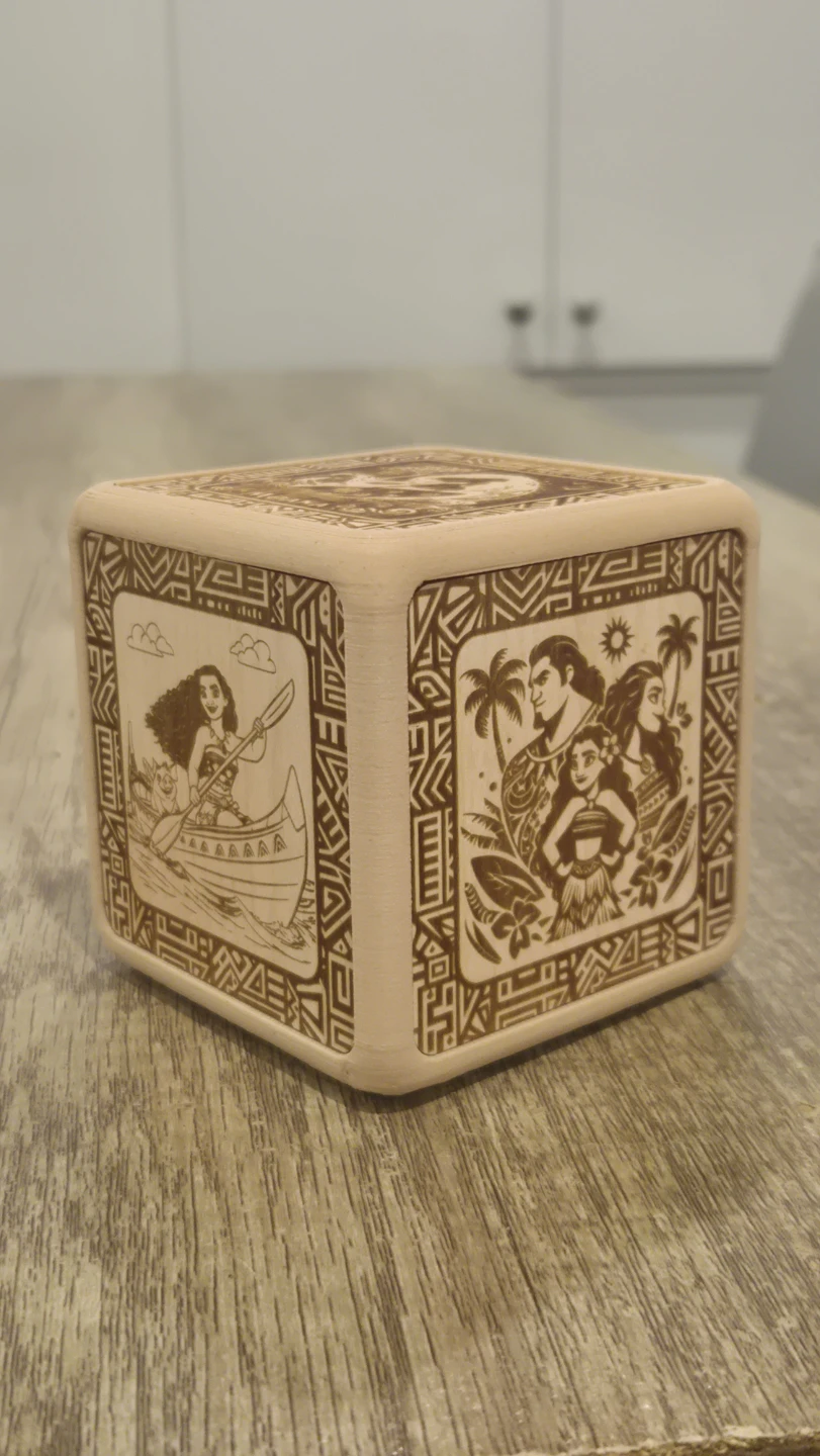 Disney Moana Wooden Music Box 5 songs hand carved