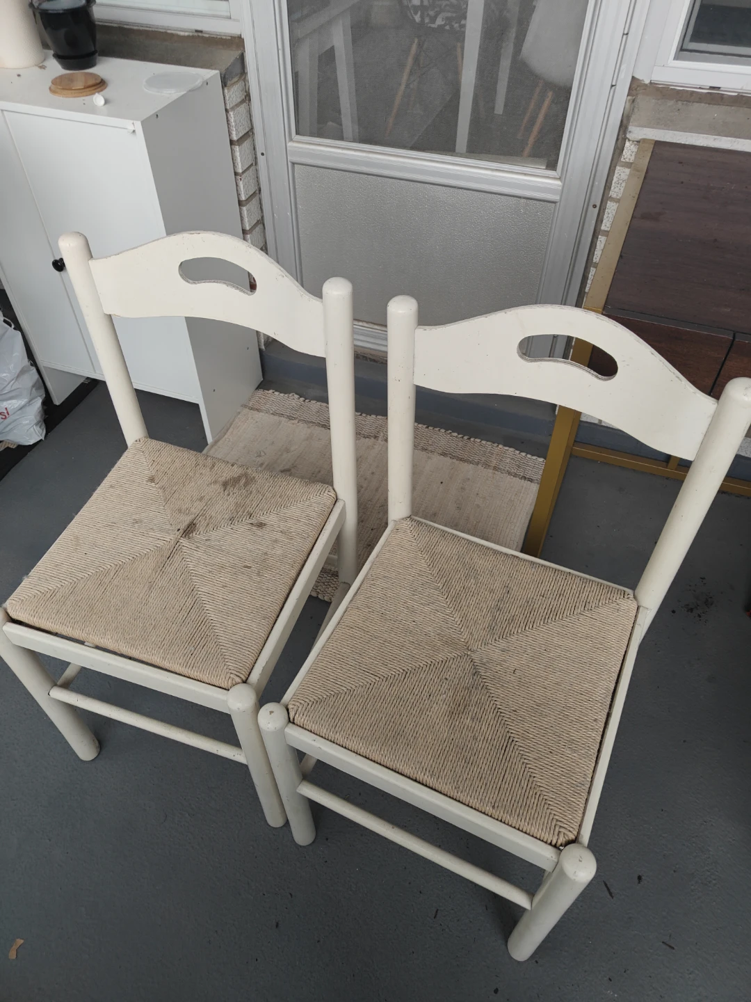 Pair of White Wooden Chairs