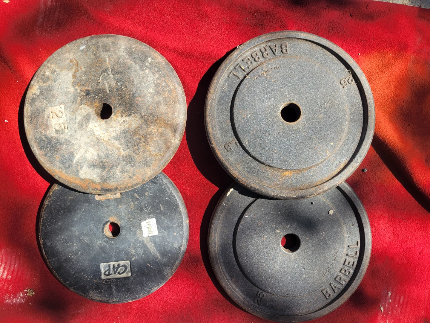 1" HOLE  4-25s PLATES  TOTAL 100lbs