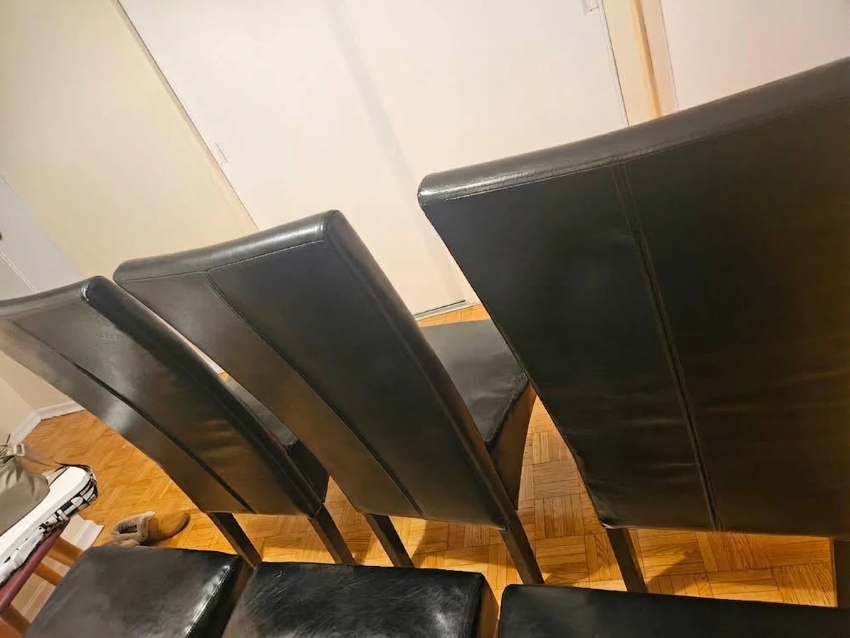 Set of 6 black upholstered dining chairs - photo 4