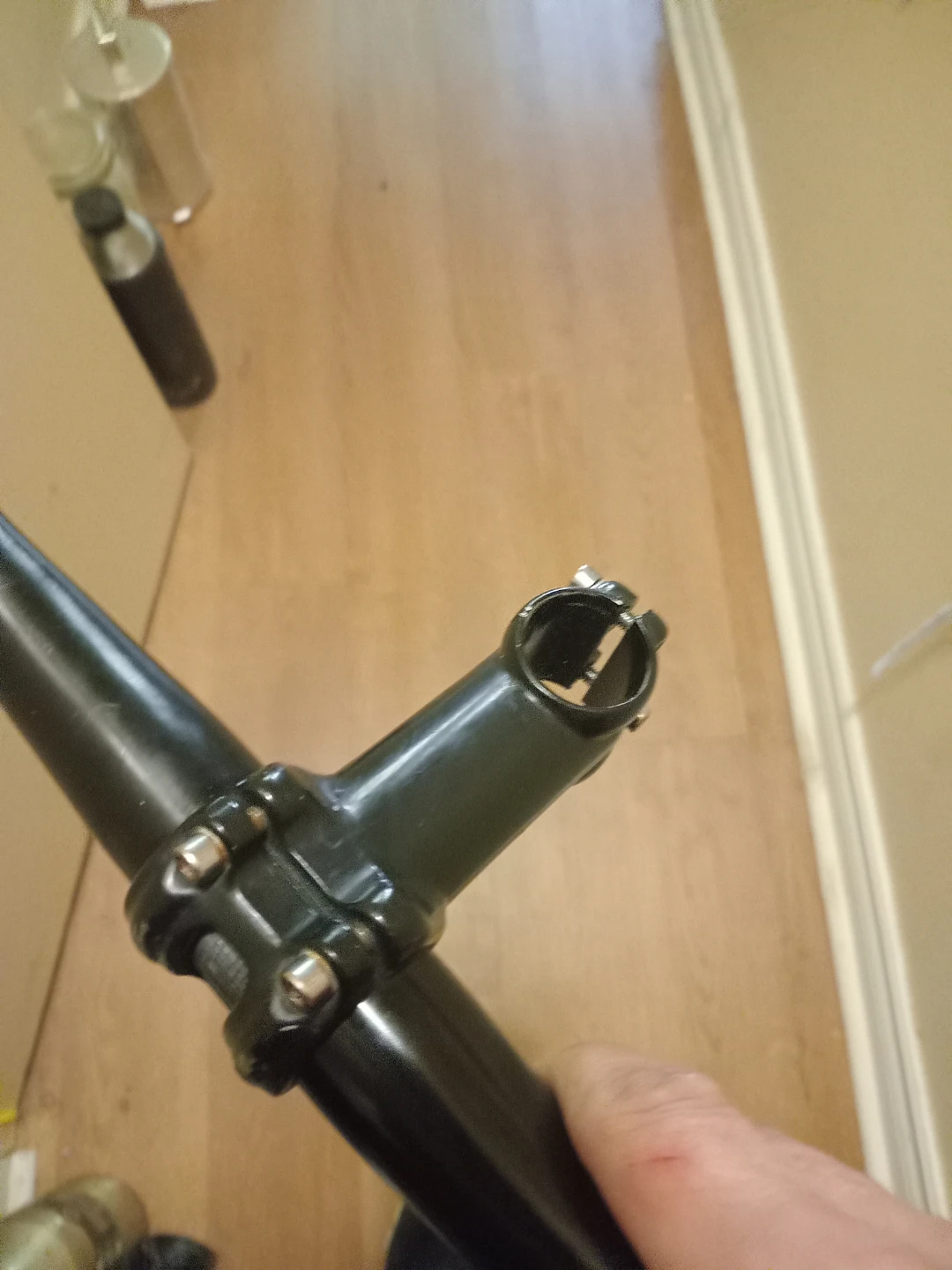 Black Bicycle Handlebars and Stem - photo 2