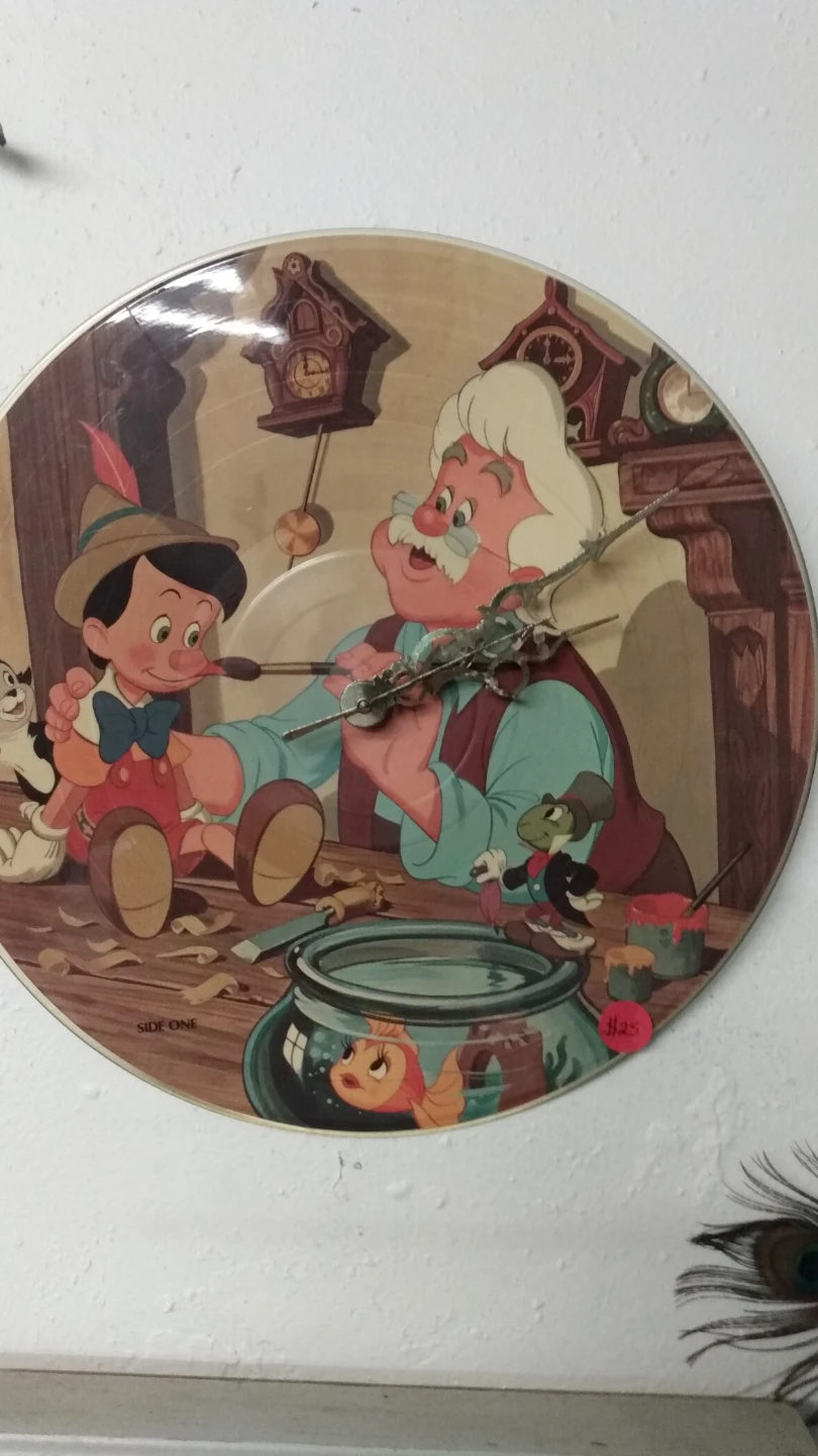 Disney Pinocchio Vinyl Record Wall Clock