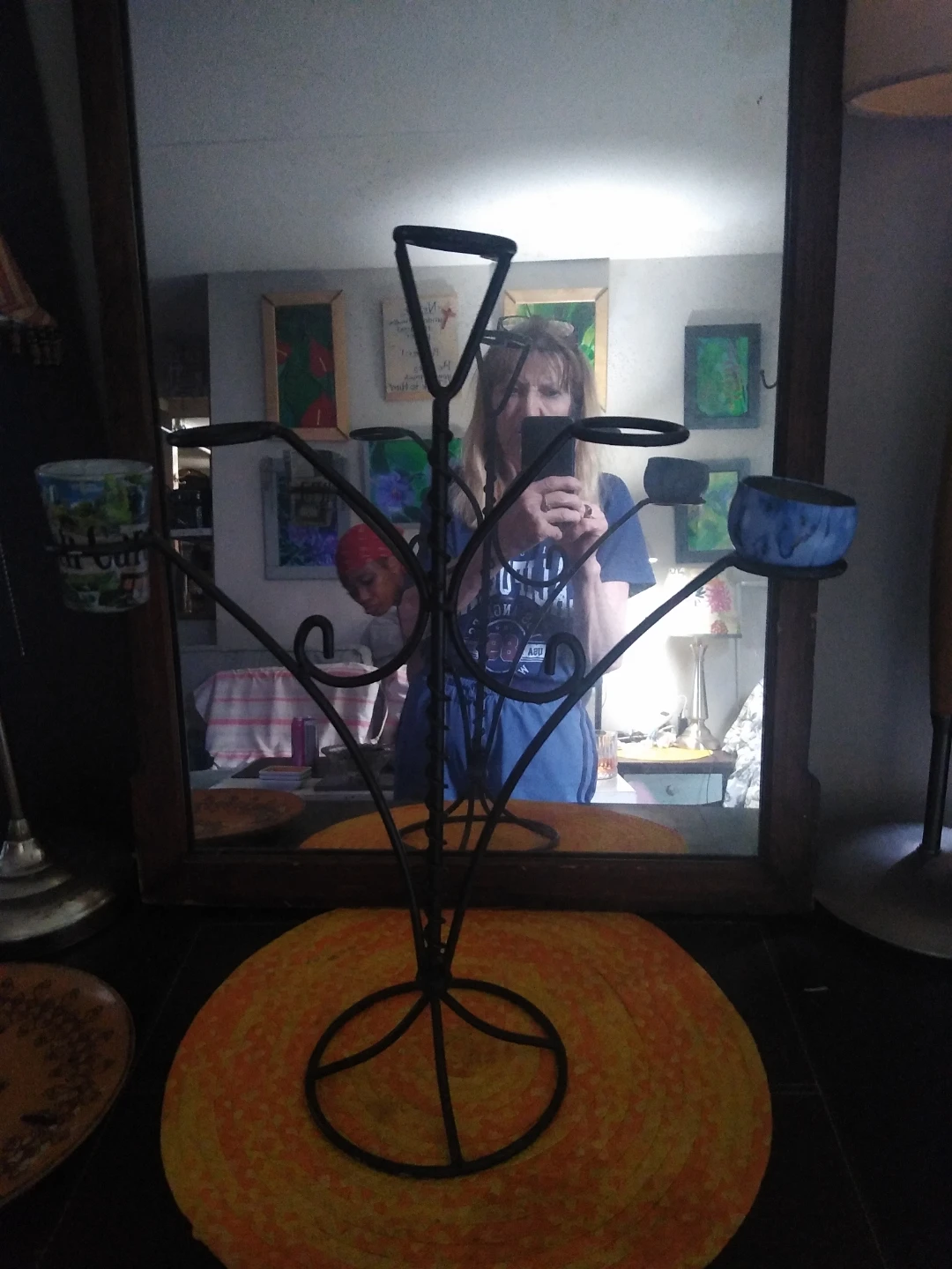 Antique wrought iron handmade candelabra - photo 4