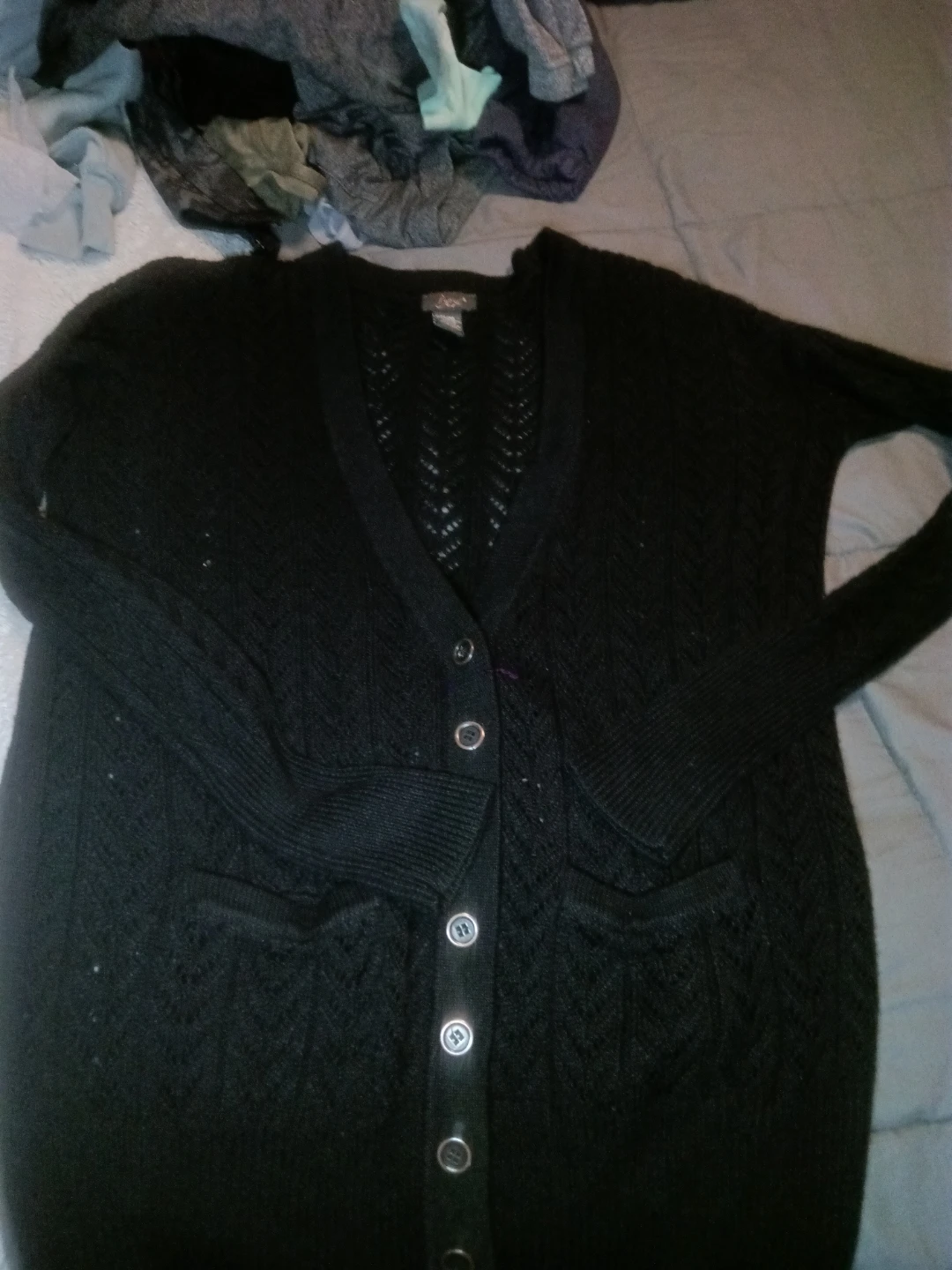 🏈Dex Black Button-Up Cardigan