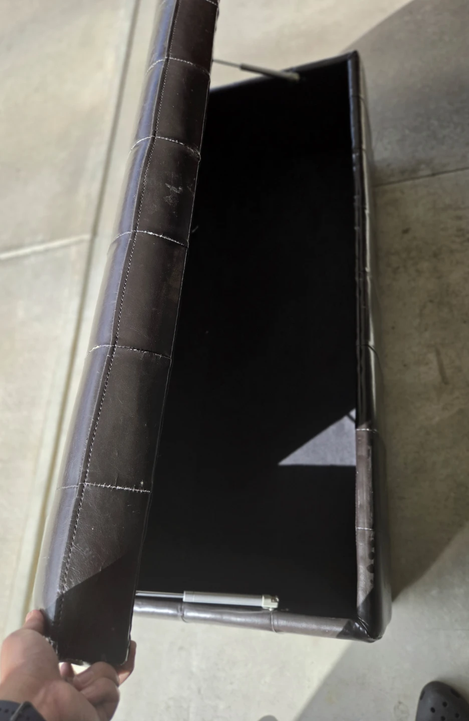 Dark Brown Storage Ottoman - photo 3