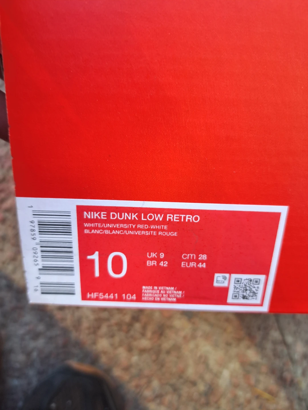 Nike Dunk Low Retro White University Red - photo 2