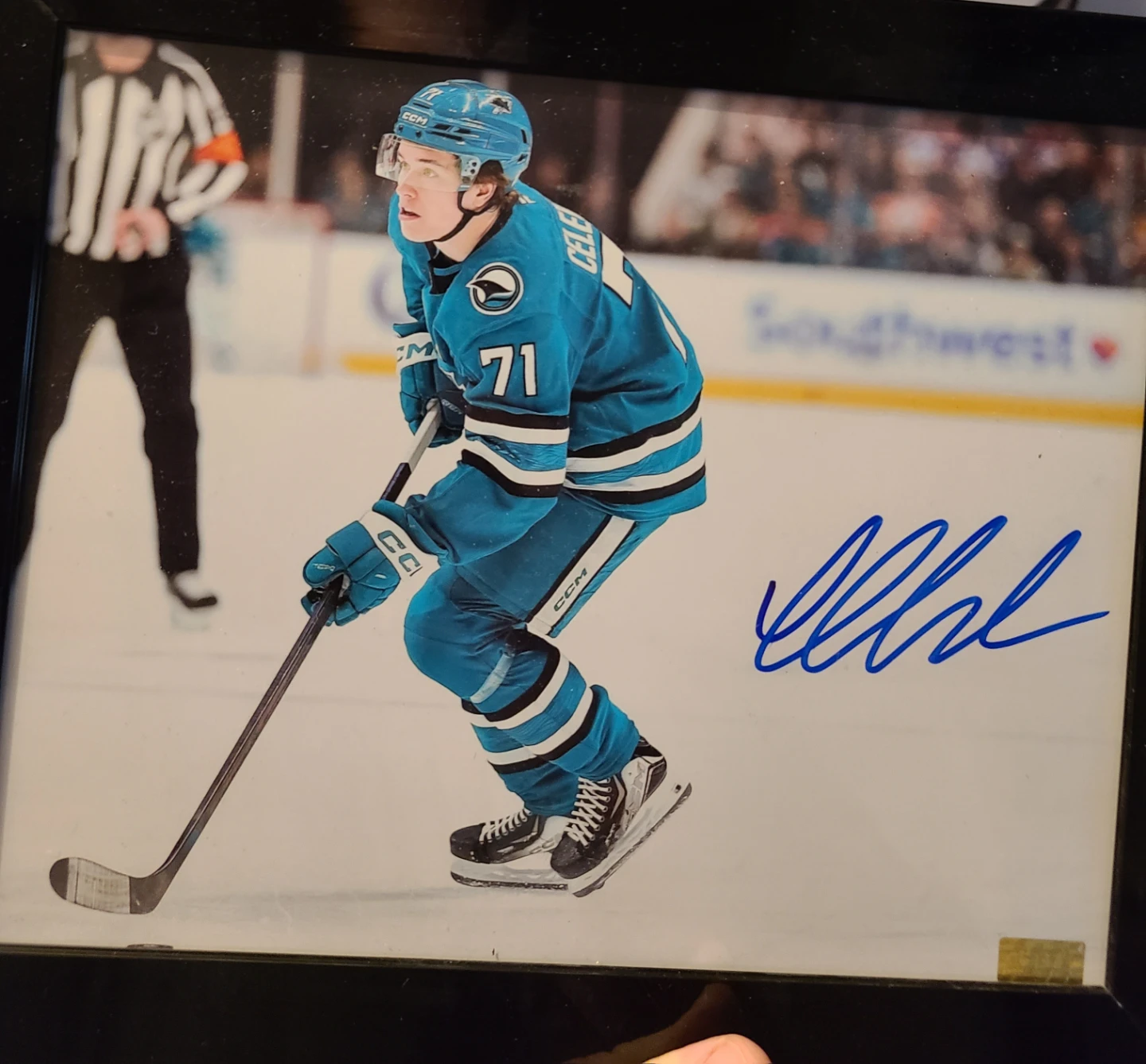Macklin Celebrini Autographed Photo 8x10 with COA