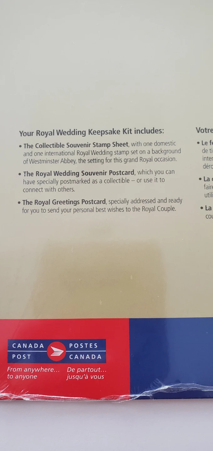 Canada Post Royal Wedding Keepsake Kit - New Sealed - photo 2