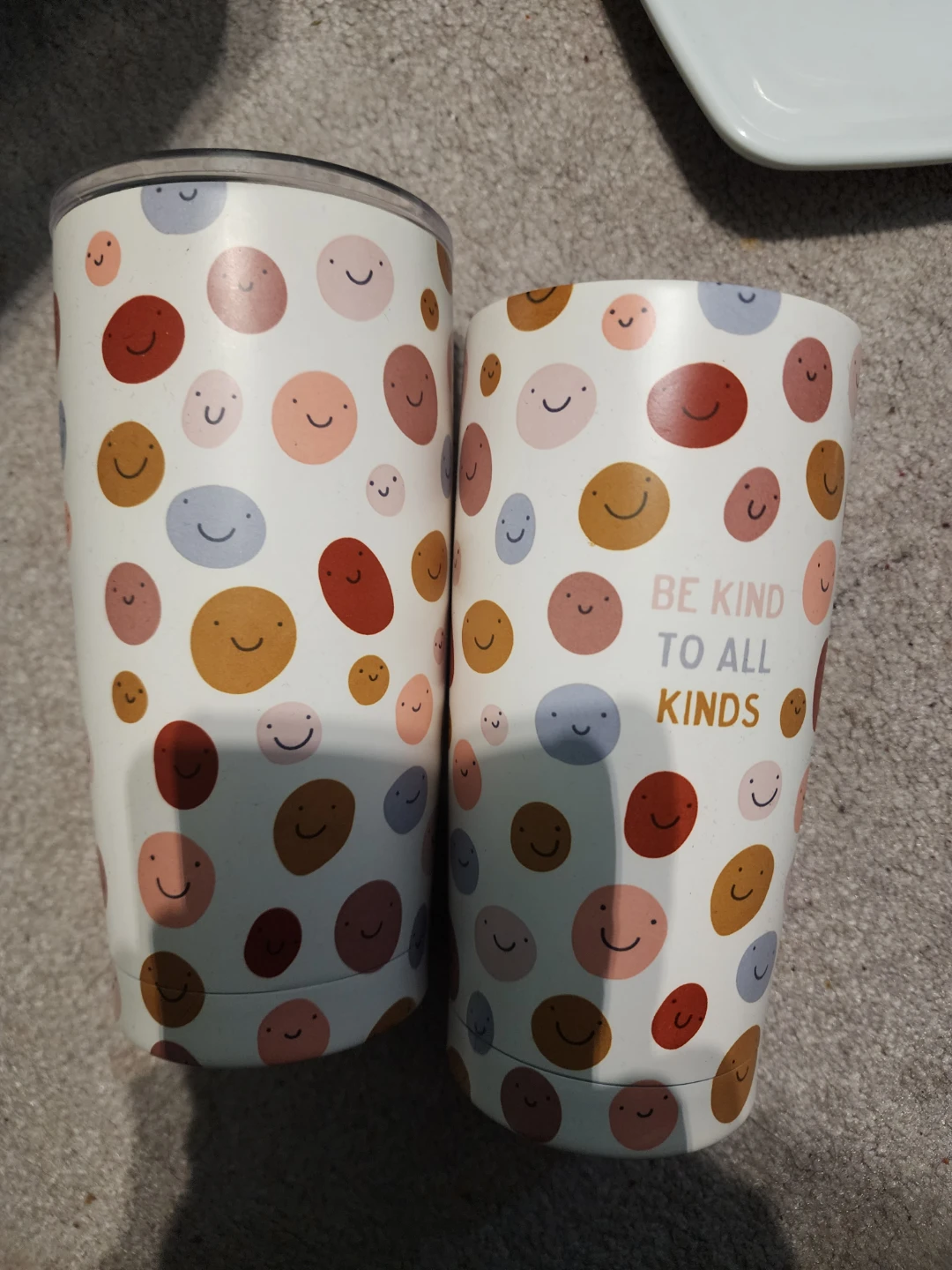 Set of 2 Tumblers with Happy Faces