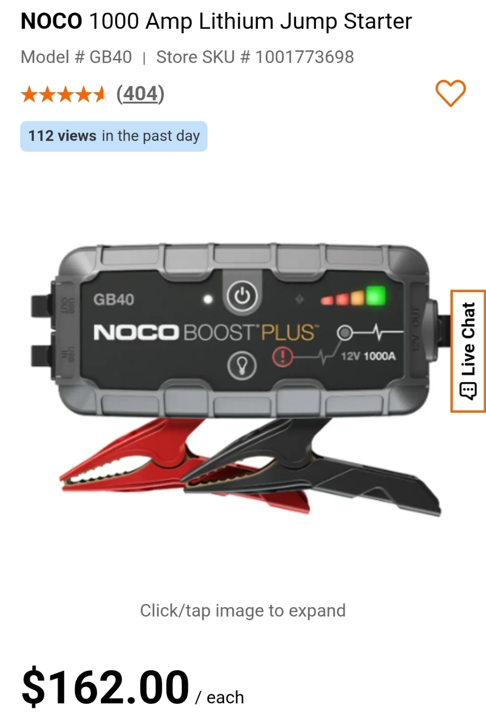NOCO Boost Plus GB40 1000 Amp Jump Starter