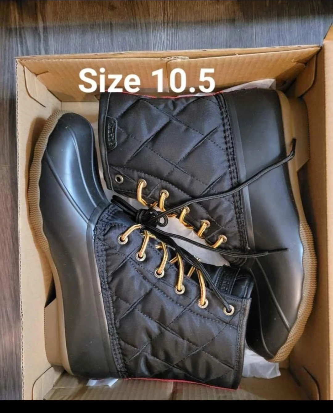 Sperry Saltwater Duck Nylon Boots - Black - Size 10.5 for men
