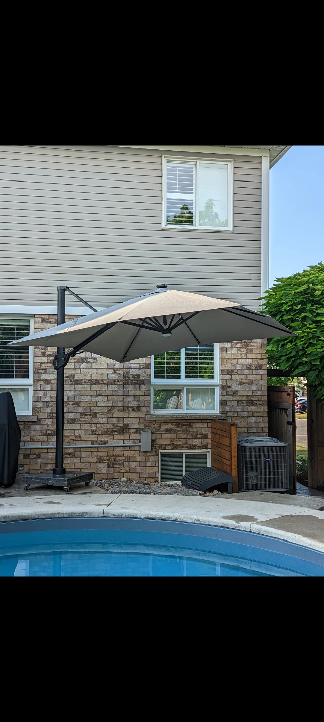 Stellar 10' Square Tilt Top Parasol  with Solar Lights - photo 2