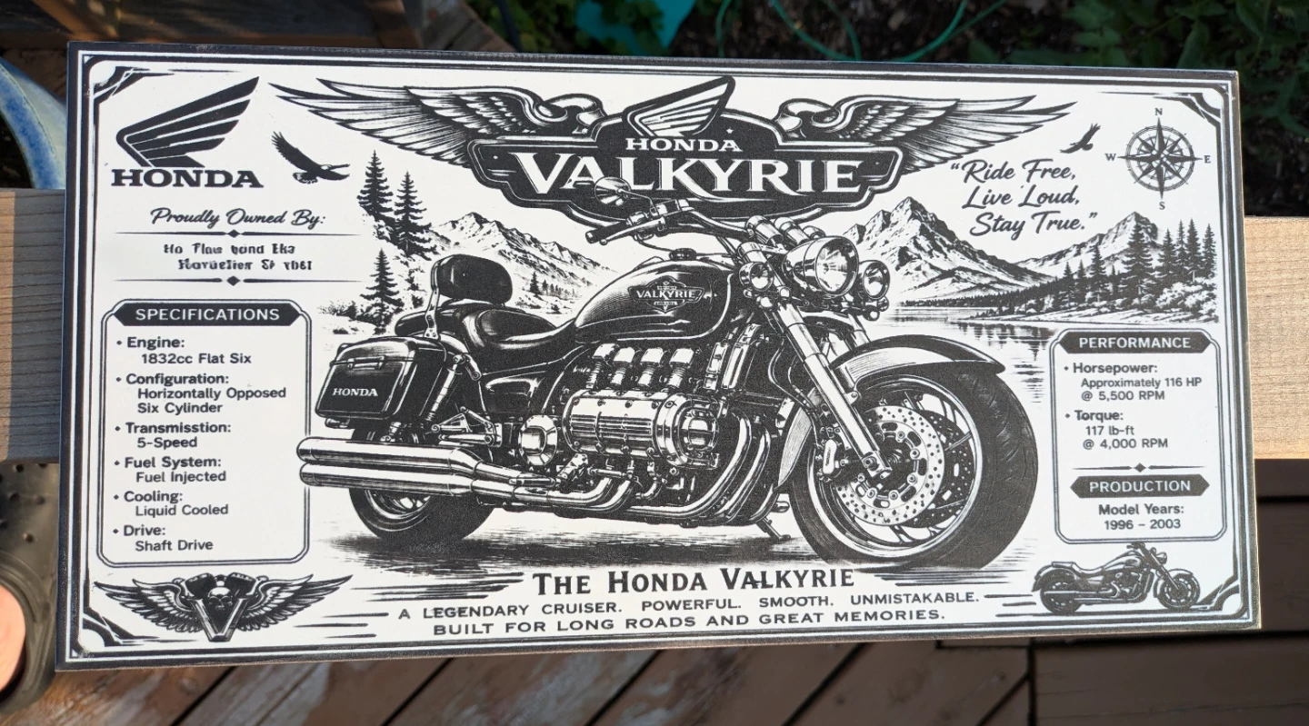 Honda Valkyrie Decorative Metal Sign