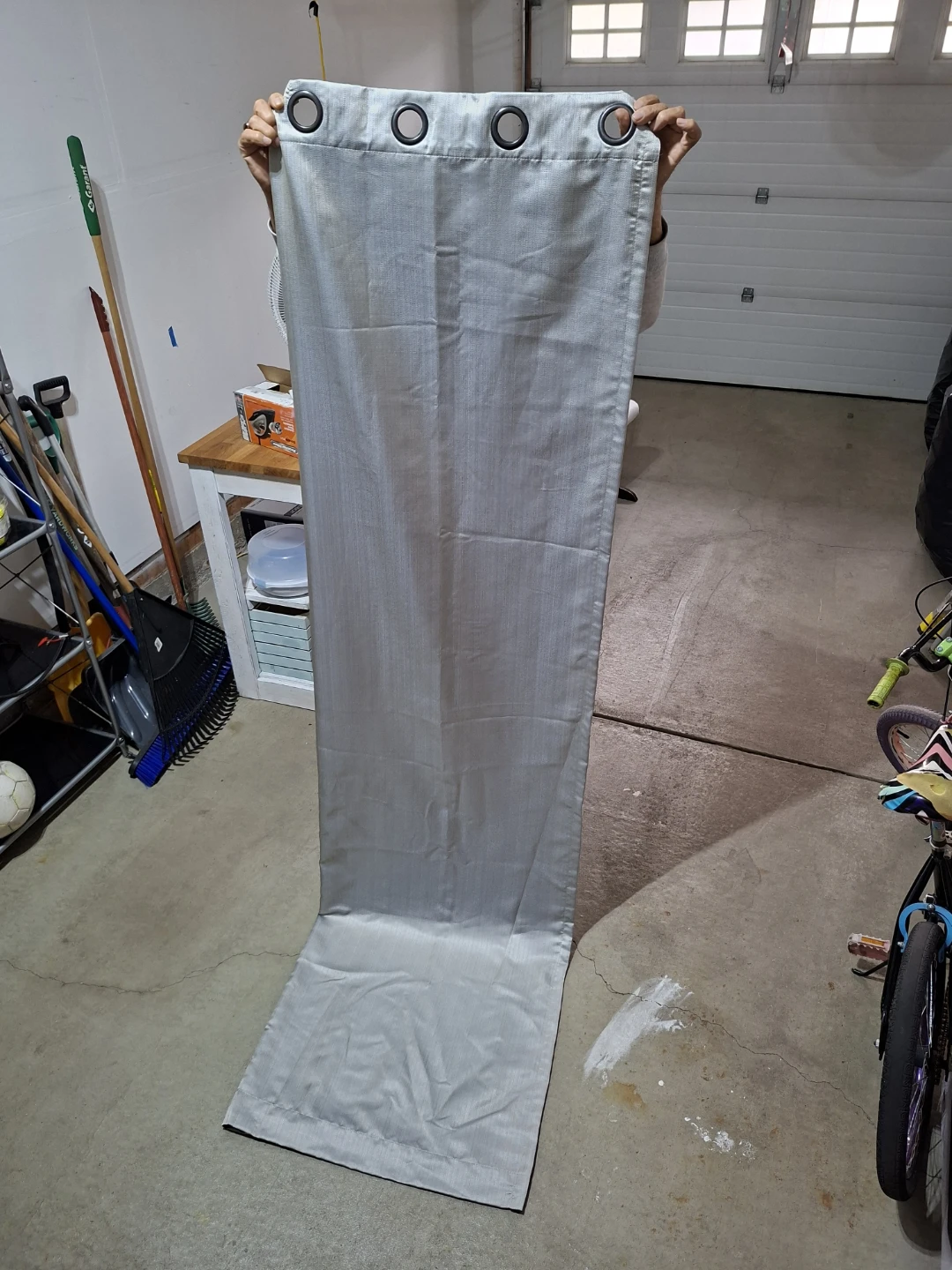Single grey grommet curtain panel - photo 3