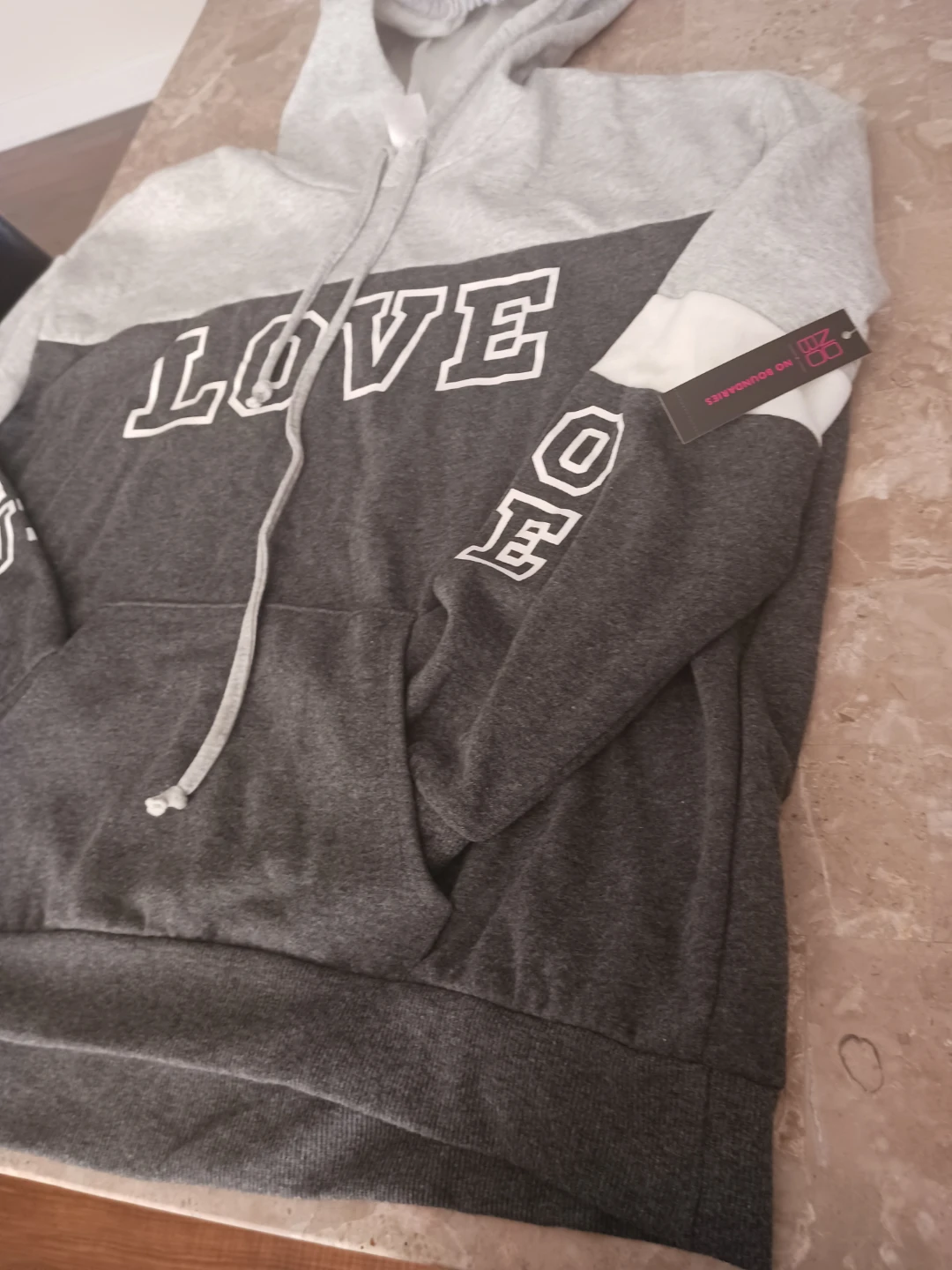 No Boundaries LOVE Hoodie Gray - photo 2
