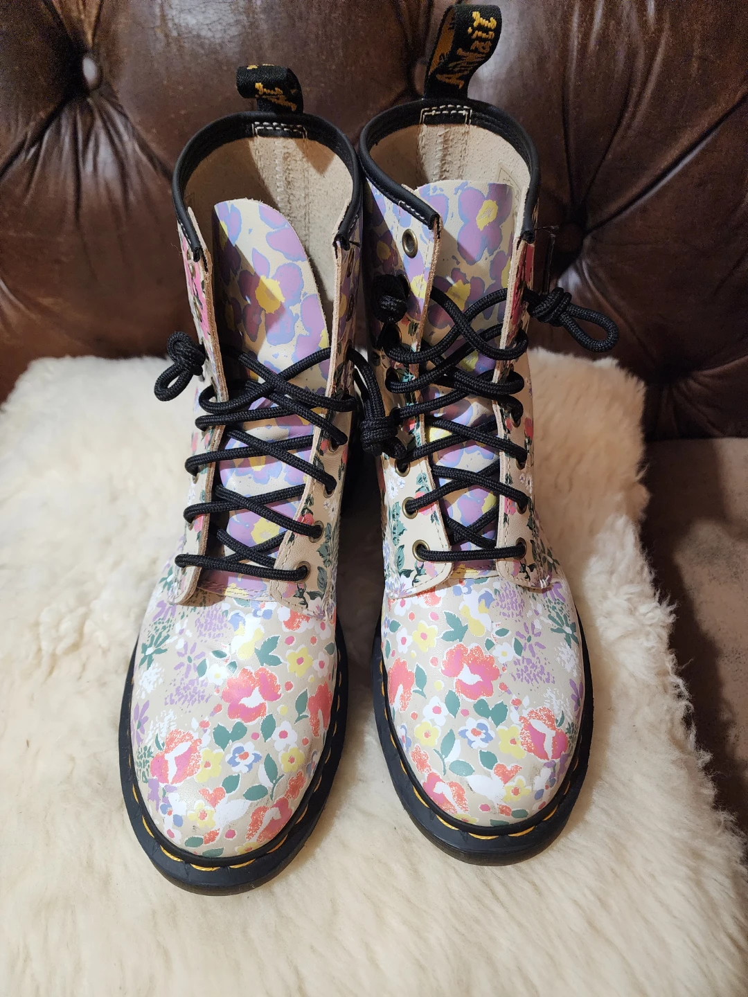 Dr. Martens Floral Print Boots (Worn Once Indoors) - photo 2