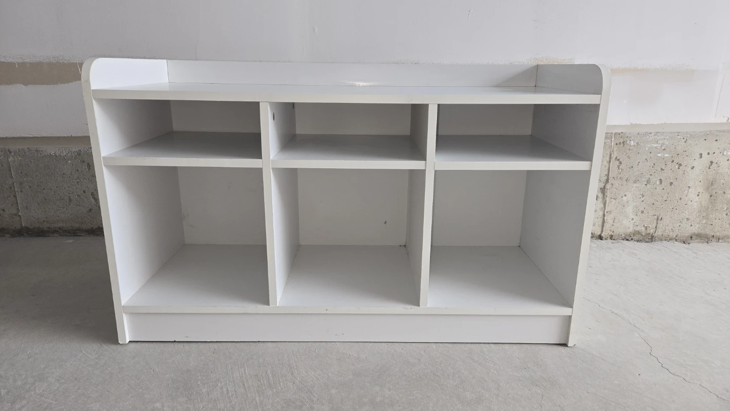 White Six-Compartment Storage Unit