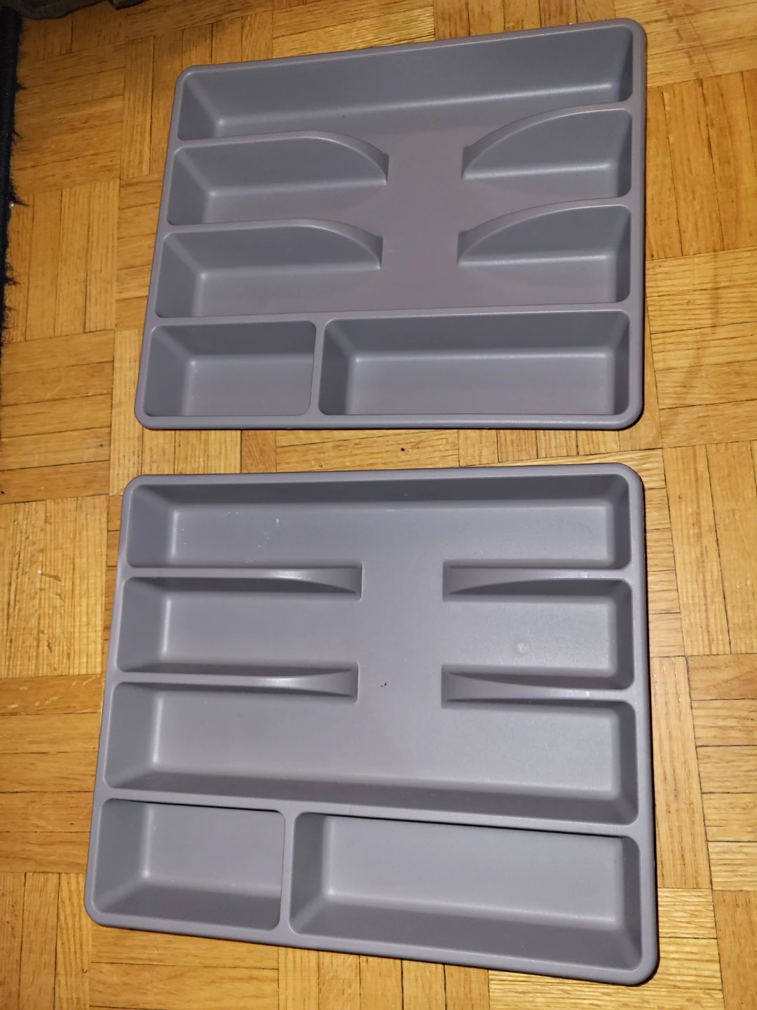 Ikea Grey Plastic Cutlery Drawer Organizers (Set of 2)