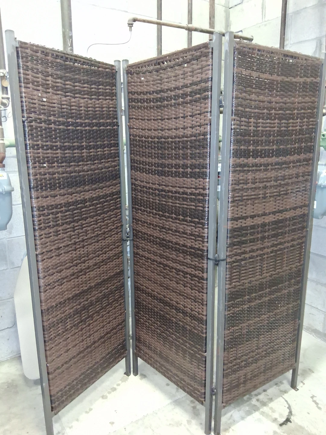 3-Panel Woven Room Divider Screen - photo 2