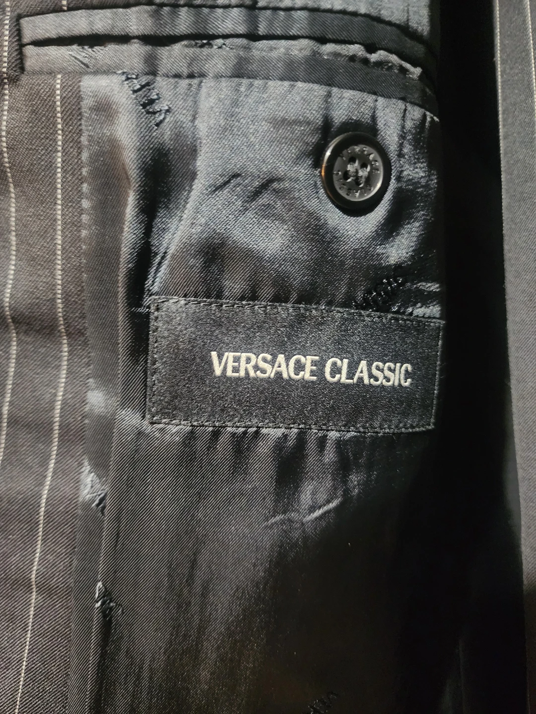Versace Classic Men's Pinstripe Suit - IT52 / US42L 32x34 Pants