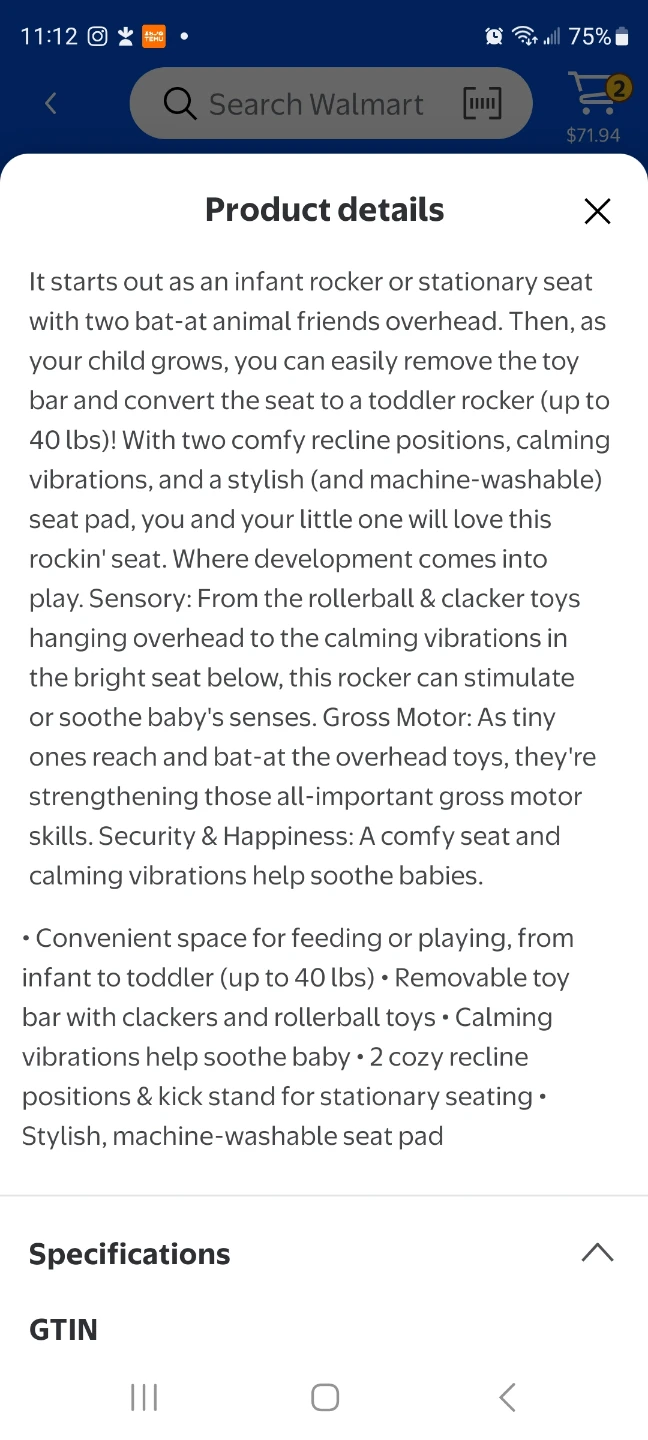 Fisher price infant to toddler rocker with vibration - photo 2