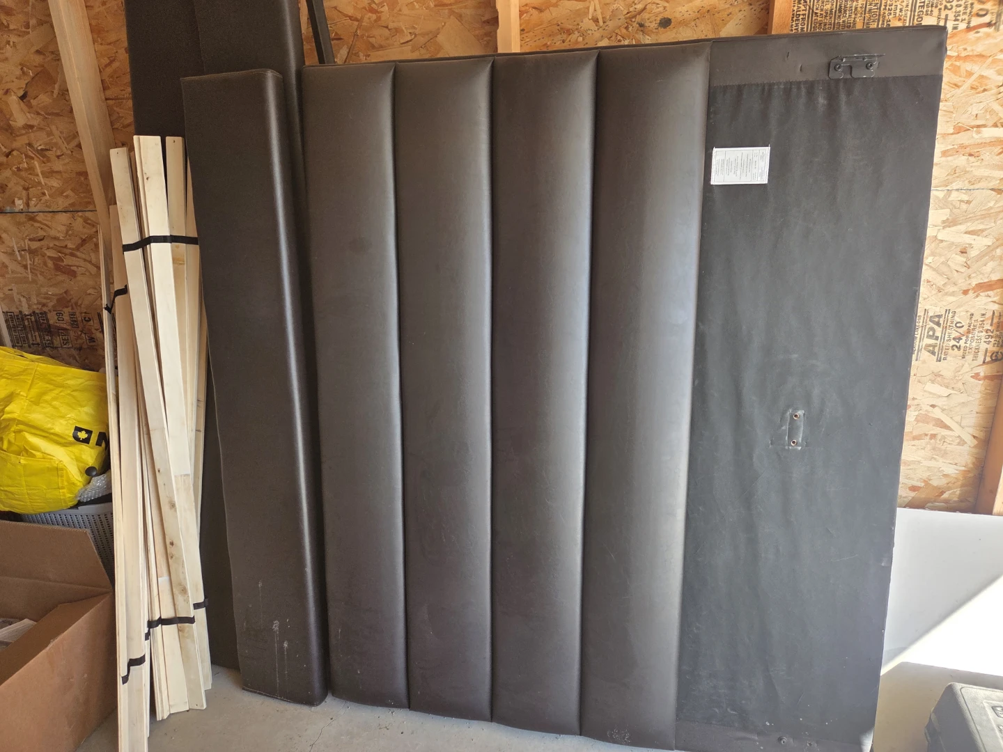 Dark Brown Faux Leather Headboard - photo 4