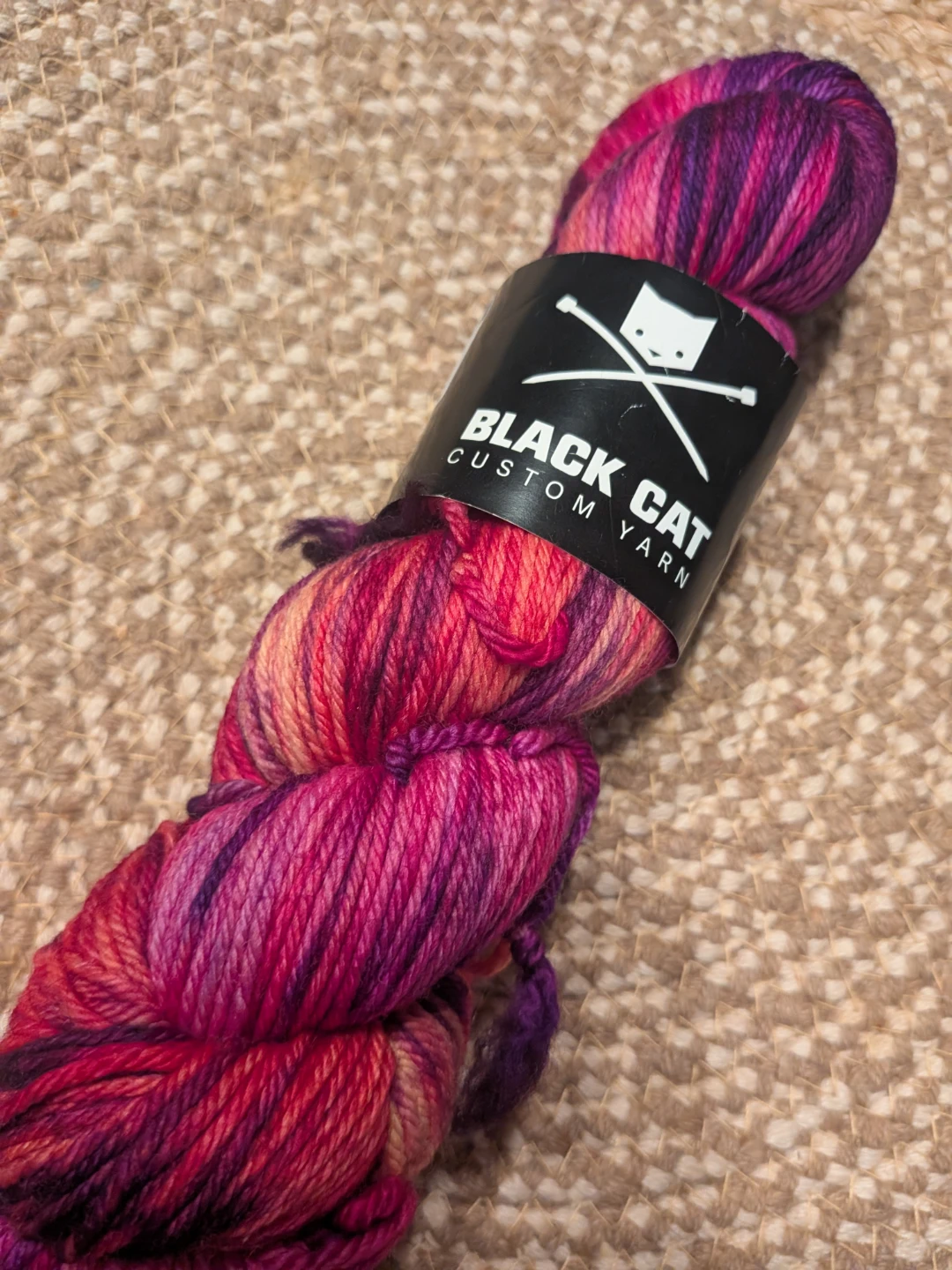 Black Cat Custom Yarn Skein Merino wool