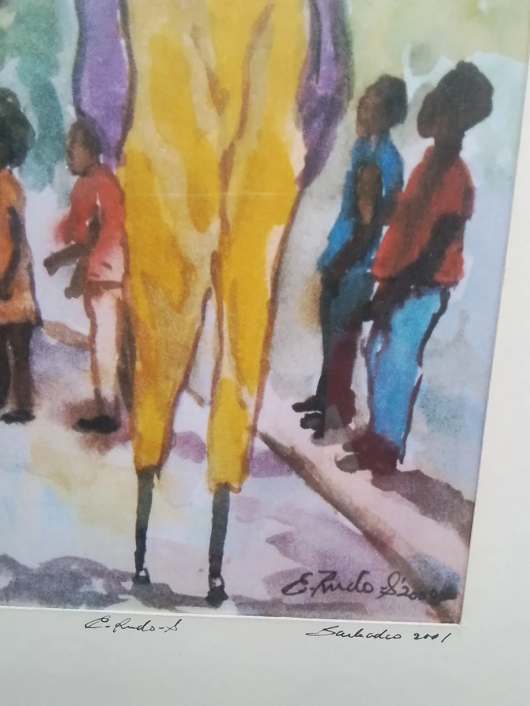 Original 2001 Barbadian Watercolors by Eric "E-Rudo-S" Stewart - photo 4