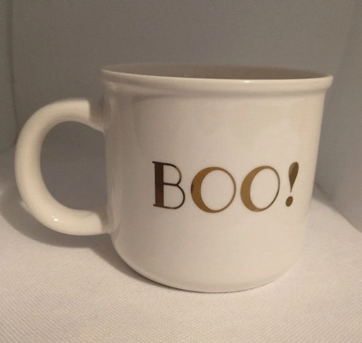 Boo! Spooky Halloween Ghost White Mug