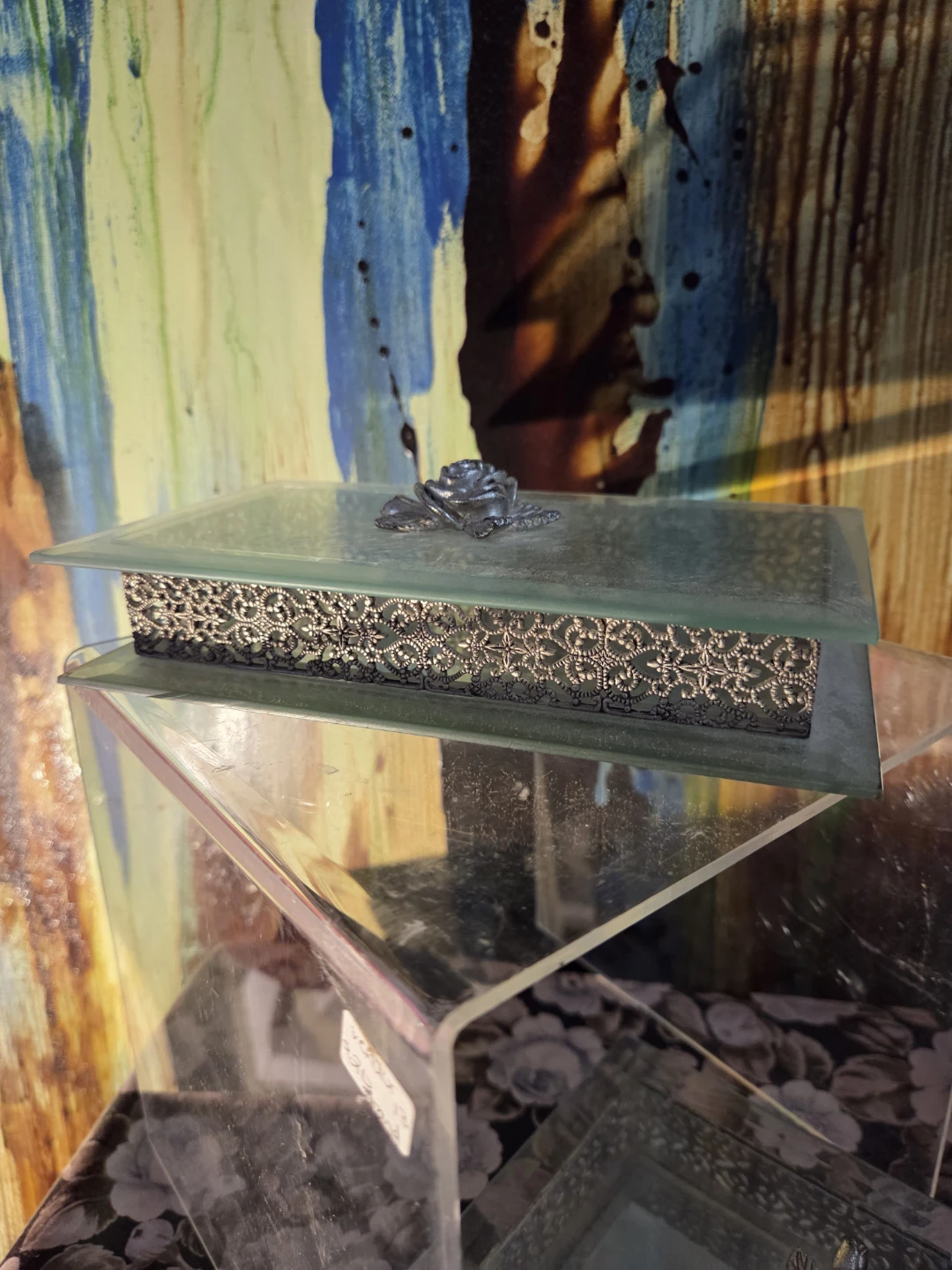 Rose top. two decorative mirrored trinket boxes - photo 3