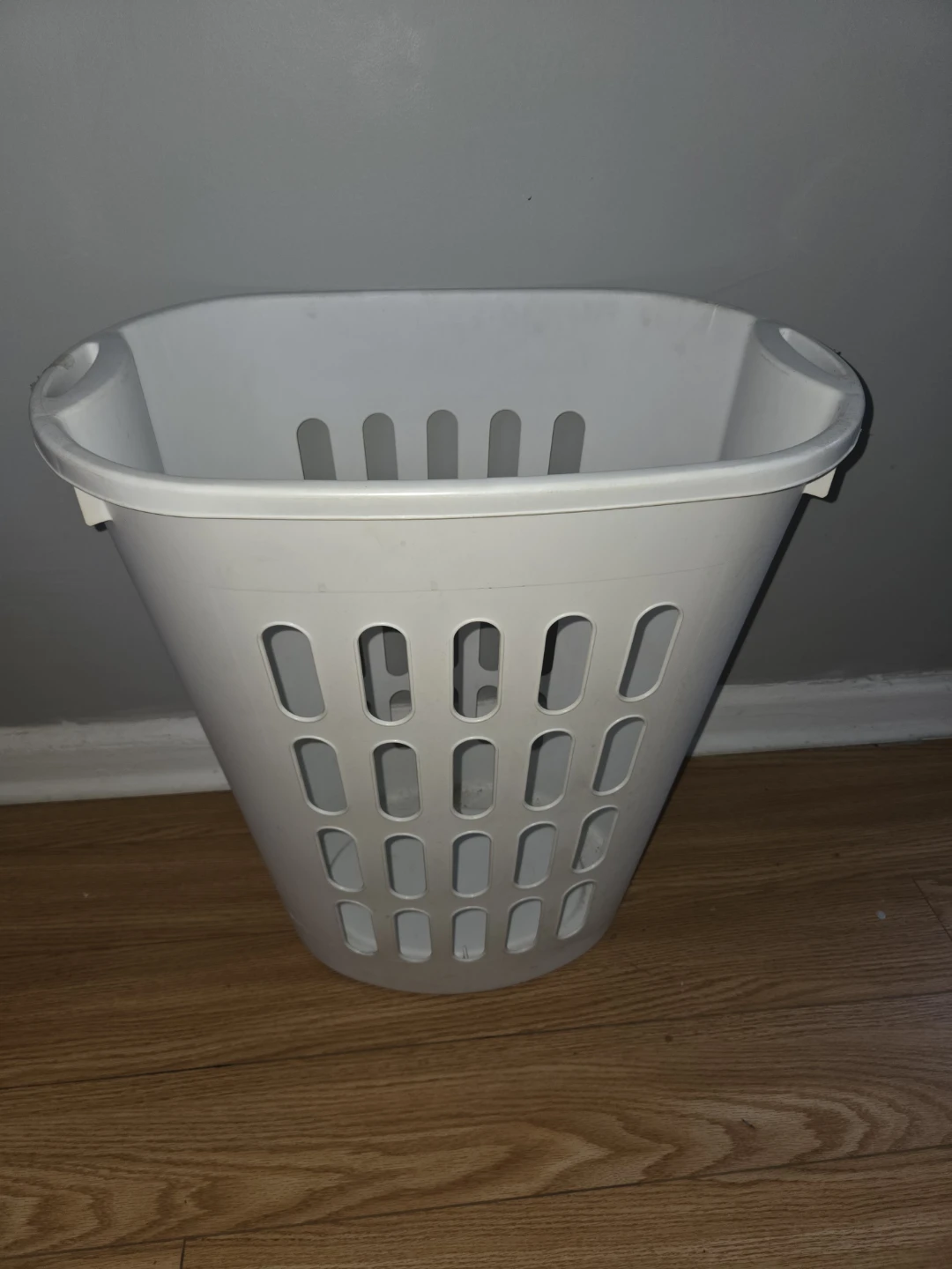 White Plastic Laundry Hamper