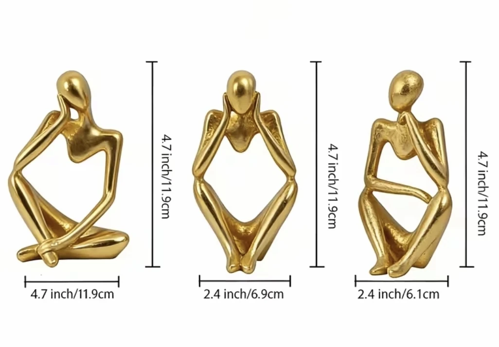 Thinkers ‐ 3 Abstract Figurines Sculptures *new - photo 5
