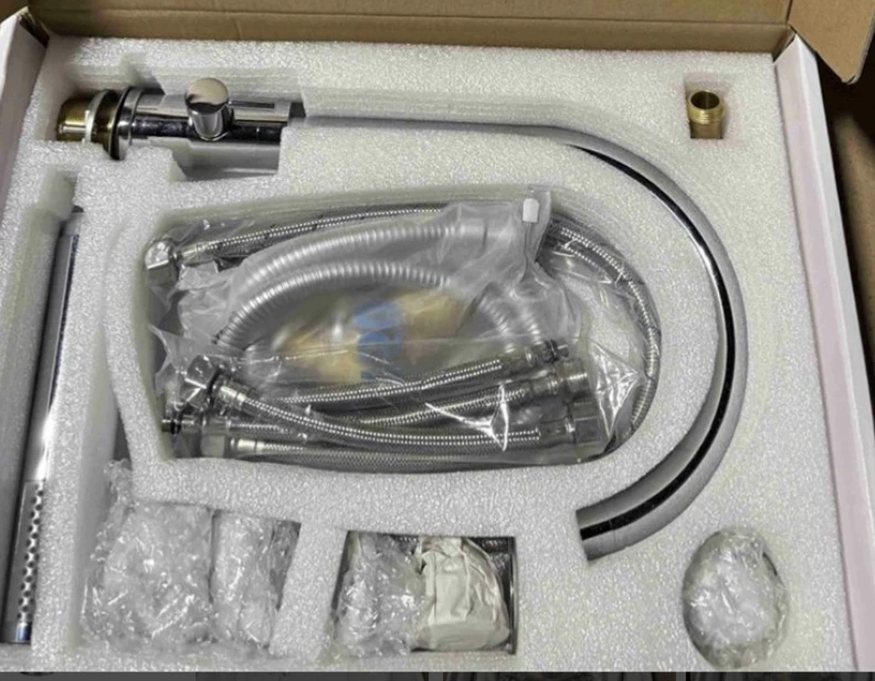 Chrome Bathtub Faucet and Handheld Shower Set - photo 4