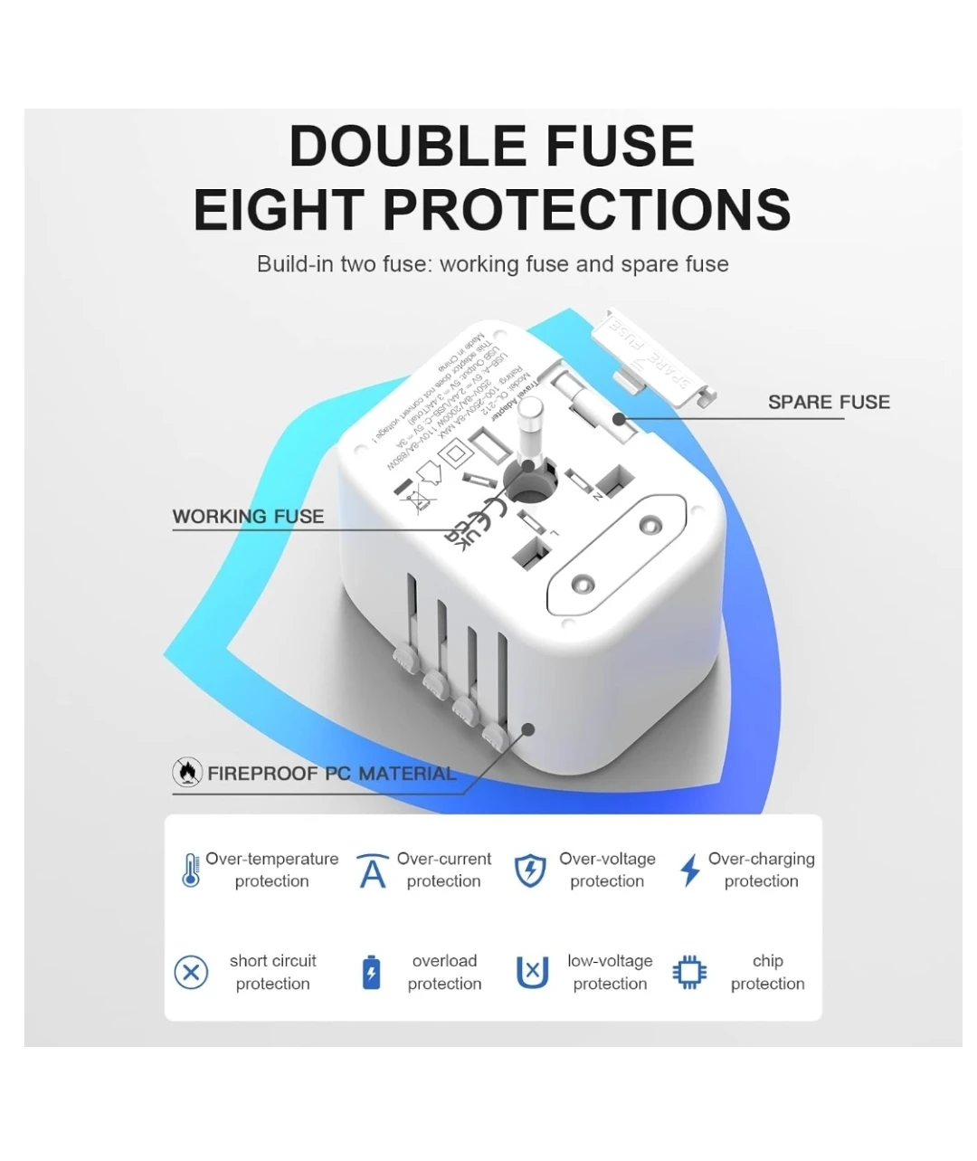 Universal Travel Adapter USB C charger USB A - photo 2