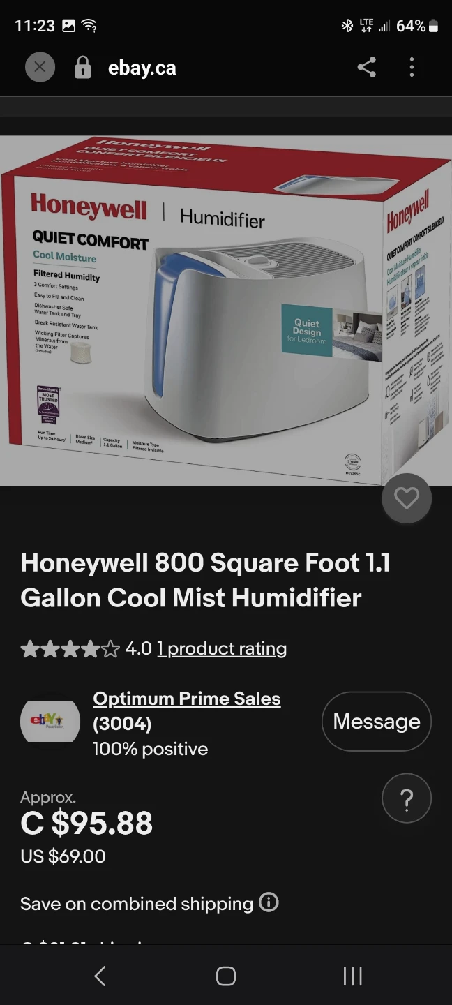 Honeywell 800 Square Foot Cool Mist Humidifier - photo 2