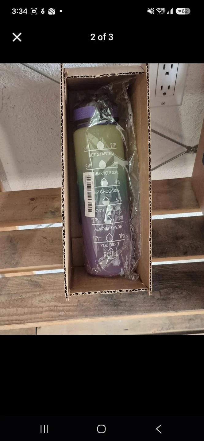 Water Bottle with Straw and Time Marker - photo 2