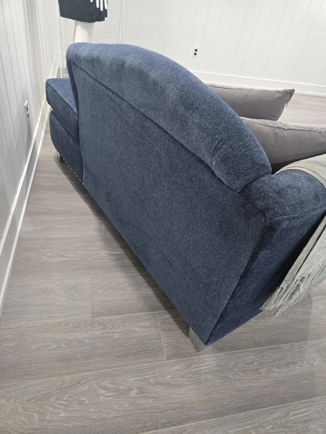 Blue Chaise Lounge with Studded Trim - photo 3