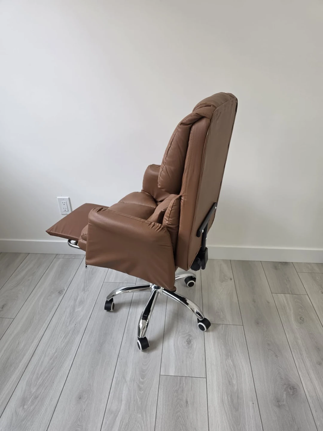 Brown Faux Leather Reclining Office Chair - photo 3