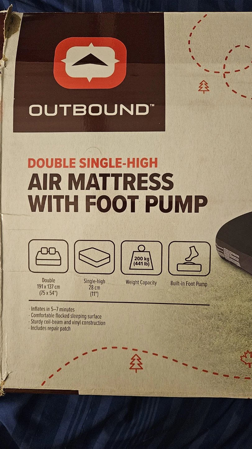 Outbound Double Single-High Air Mattress with Foot Pump - photo 2