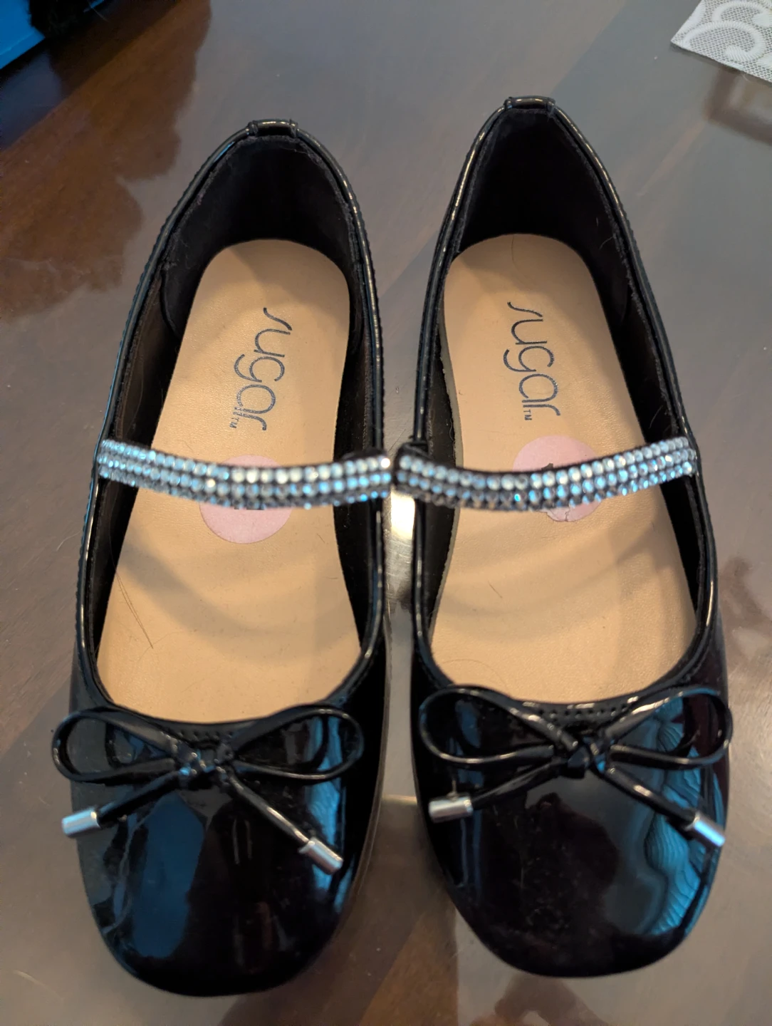 Sugar Black Patent Mary Jane Flats Size 12