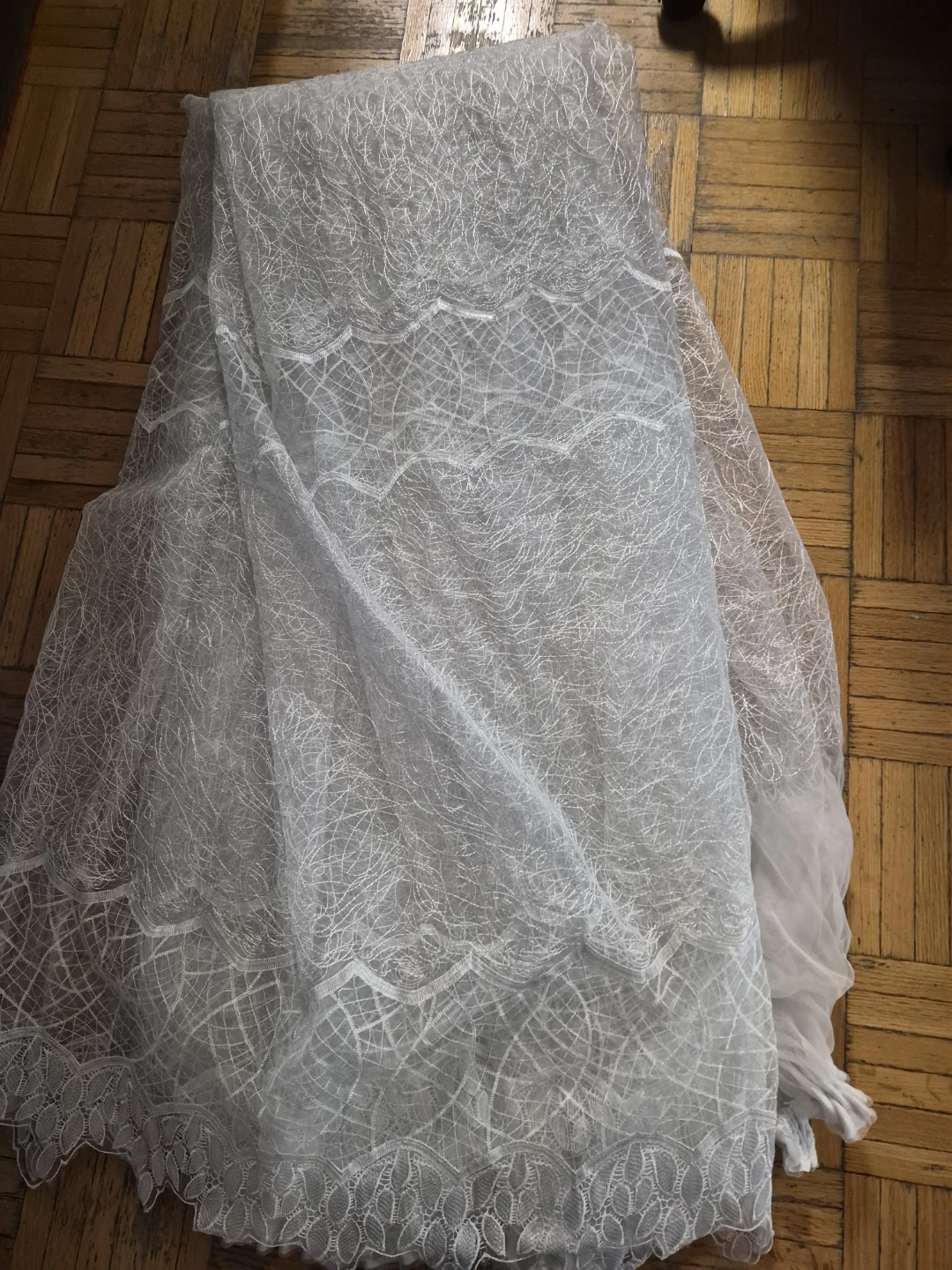 White Lace Window Curtain Panel
