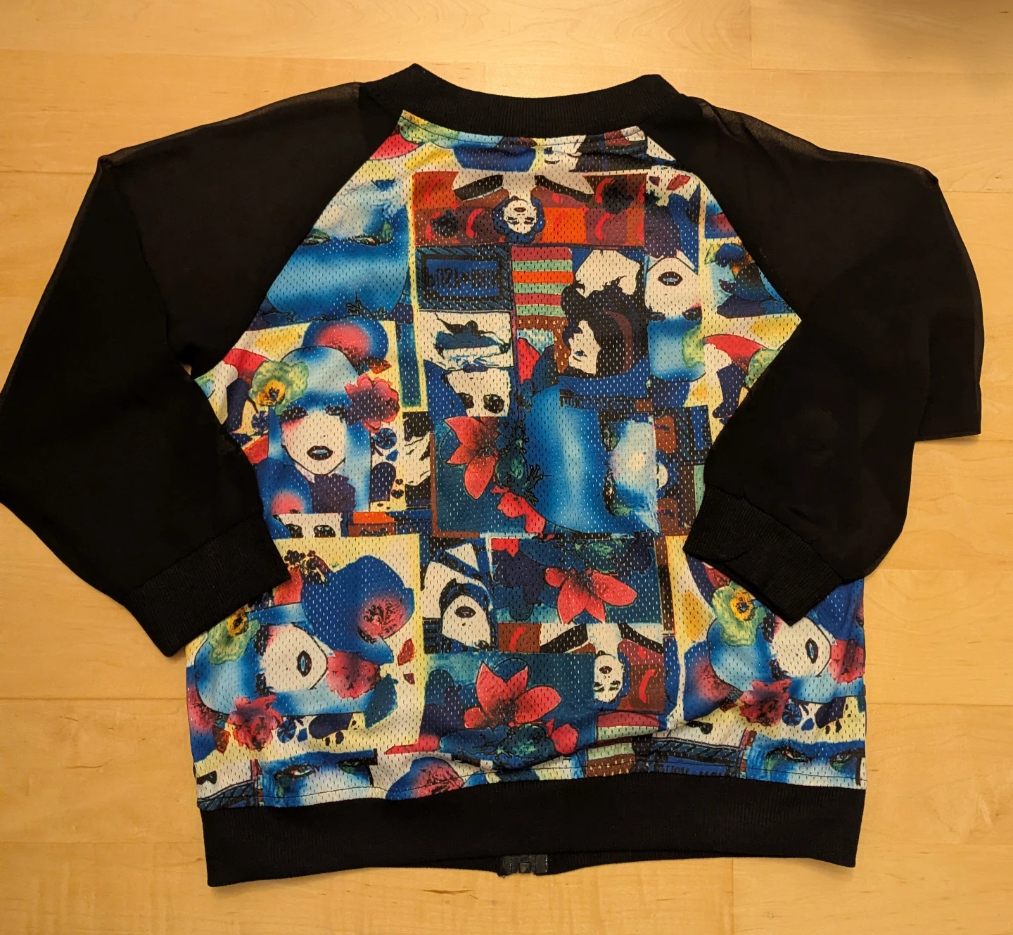 Graphic Pop Art Print Zip-Up Mesh Jacket - photo 2