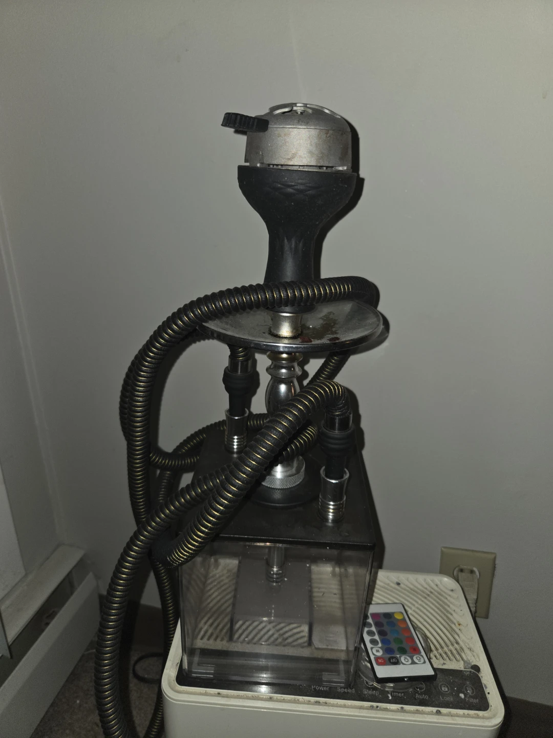 Square Base Hookah with LED Remote